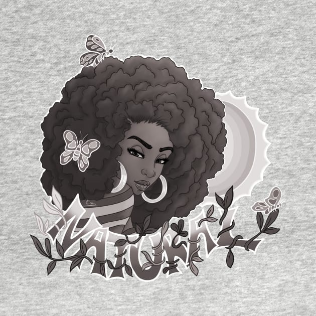 Black and White Natural | Black Woman Art by kiraJ